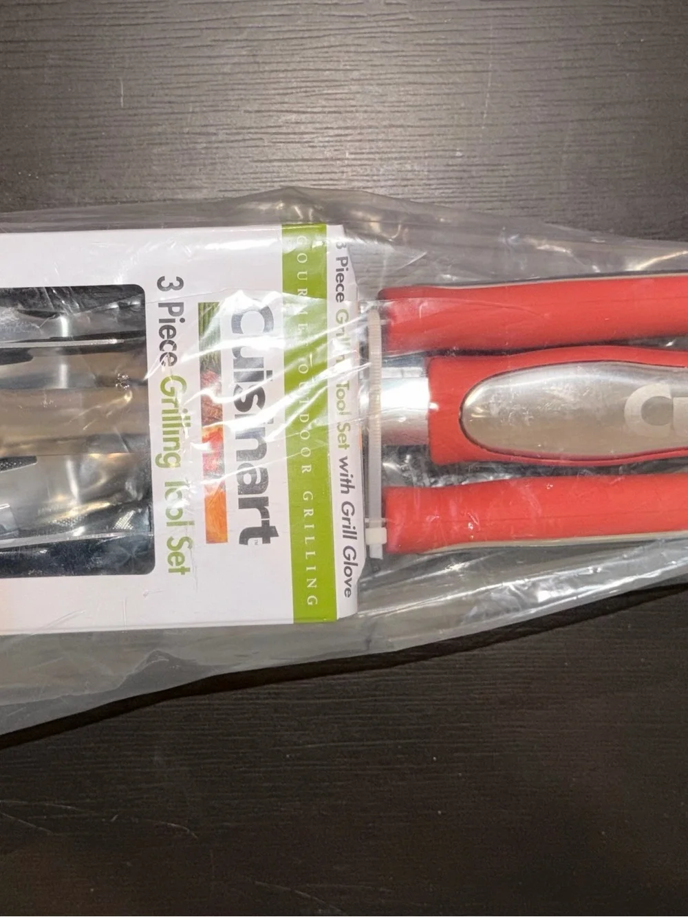Cuisinart 3-Piece Grilling Tool Set with Red Handles